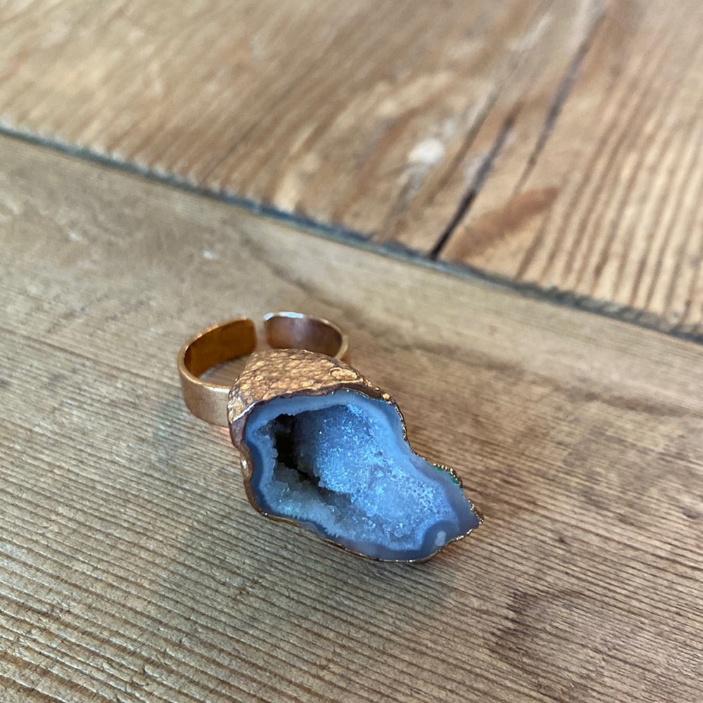 Adjustable Geode Ring